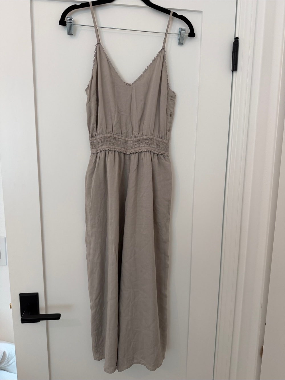 Wilfred Taupe Spaghetti-Strap Jumpsuit